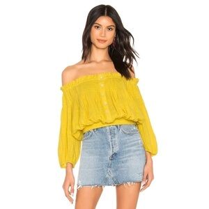 Free People Dancing Till Dawn Top in Citrus Honey Yellow Size M
